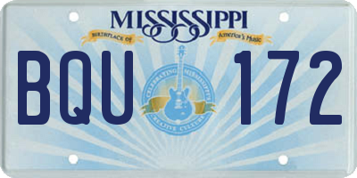 MS license plate BQU172