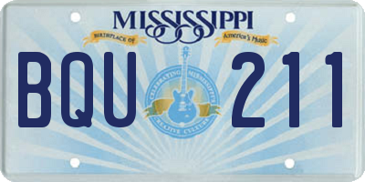 MS license plate BQU211