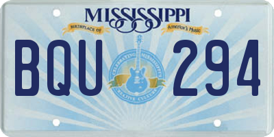 MS license plate BQU294