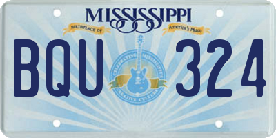 MS license plate BQU324