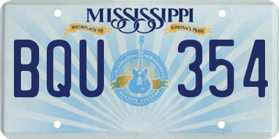 MS license plate BQU354