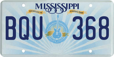 MS license plate BQU368
