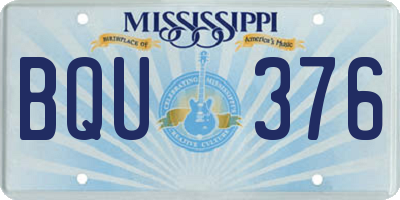 MS license plate BQU376