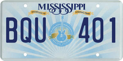 MS license plate BQU401