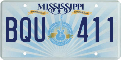 MS license plate BQU411