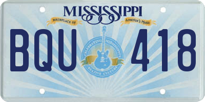 MS license plate BQU418