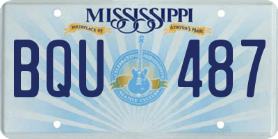 MS license plate BQU487