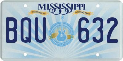 MS license plate BQU632
