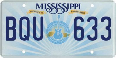 MS license plate BQU633