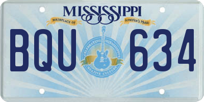 MS license plate BQU634
