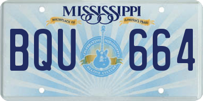 MS license plate BQU664