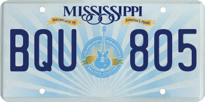 MS license plate BQU805