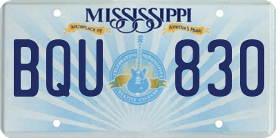 MS license plate BQU830
