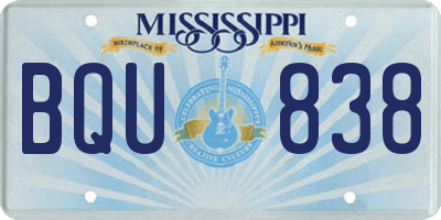 MS license plate BQU838