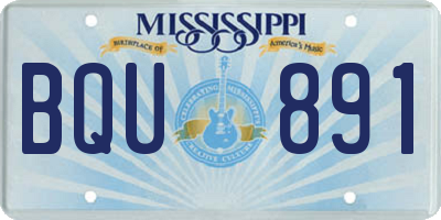 MS license plate BQU891