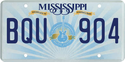 MS license plate BQU904