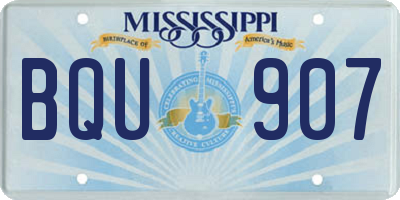 MS license plate BQU907