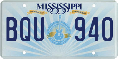 MS license plate BQU940