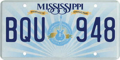 MS license plate BQU948