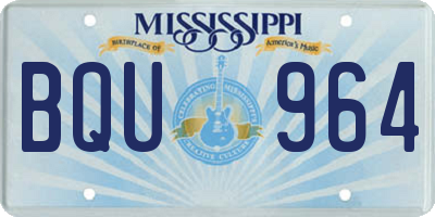 MS license plate BQU964