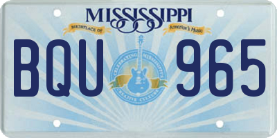 MS license plate BQU965