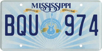 MS license plate BQU974
