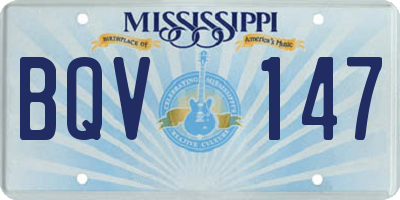 MS license plate BQV147