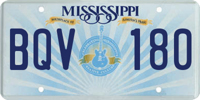 MS license plate BQV180