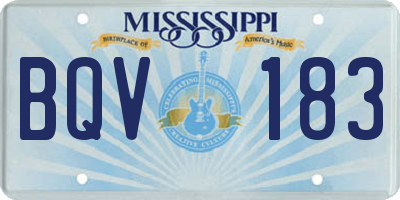 MS license plate BQV183