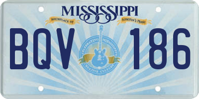 MS license plate BQV186