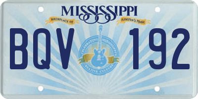 MS license plate BQV192