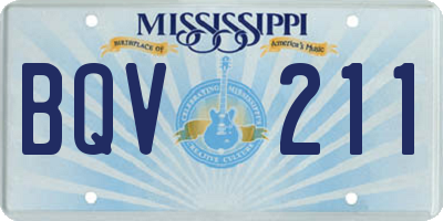 MS license plate BQV211