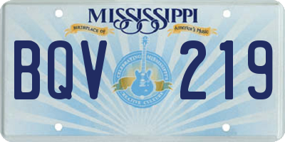 MS license plate BQV219
