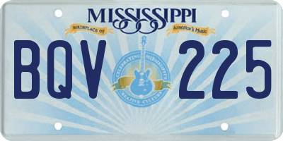 MS license plate BQV225