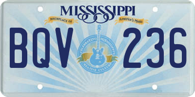 MS license plate BQV236