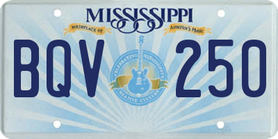 MS license plate BQV250