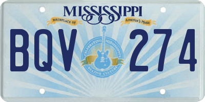MS license plate BQV274