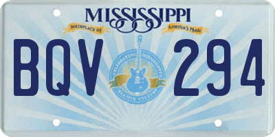 MS license plate BQV294