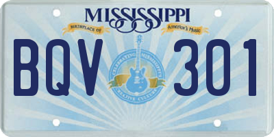 MS license plate BQV301