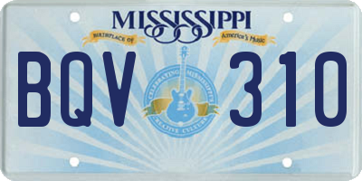 MS license plate BQV310