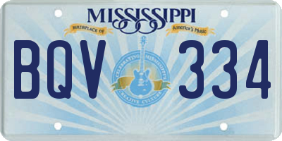 MS license plate BQV334