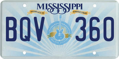 MS license plate BQV360