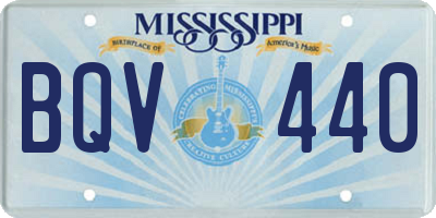 MS license plate BQV440