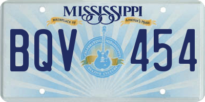 MS license plate BQV454
