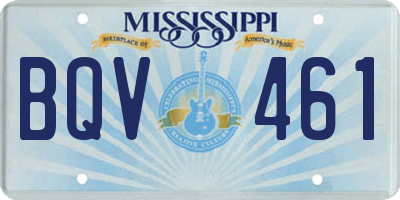 MS license plate BQV461