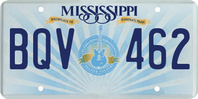 MS license plate BQV462