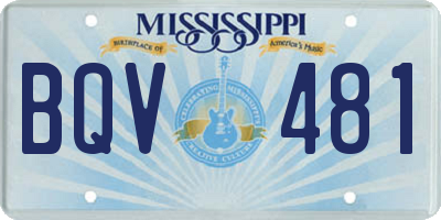MS license plate BQV481