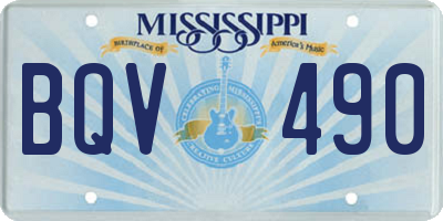 MS license plate BQV490