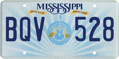MS license plate BQV528