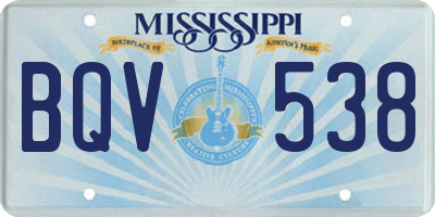 MS license plate BQV538